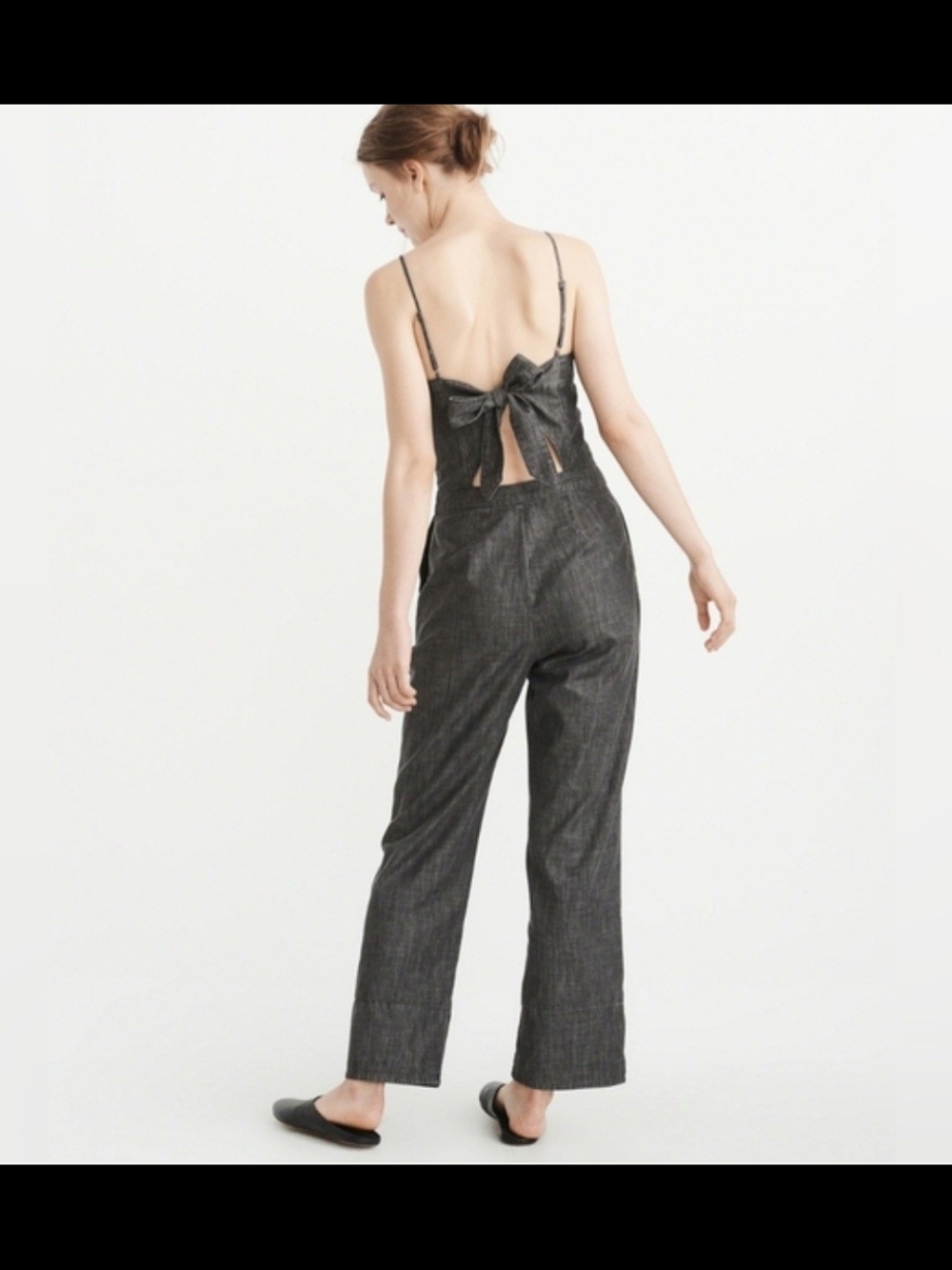 Abercrombie & Fitch Gray Tie Back Wide Leg Jumpsuit Size 12
